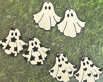 Glow in the Dark Ghost Earrings - Spooky Cute Halloween Jewelry - Quirky Earrings - Acrylic Earrings - Fun Earrings