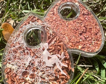 Planchette Filled with Reclaimed Cemetery Wood - Cedar Wood Planchette for Ouija Board - Acrylic Planchette with Cemetery Tree Shavings