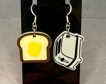 Toast and Toaster Earrings - Breakfast Earrings - Quirky Earrings - Great Gift For Her
