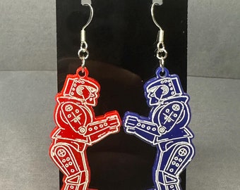 Retro Fighting Robot Earrings - Classic Toy Earrings - Nostalgia Earrings - Quirky Earrings - Great gift for her