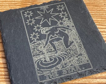Tarot Card Slate Coasters - Engraved Slate Coasters - Great Gift for Her - Great Gift for Him - Great Gift for Them
