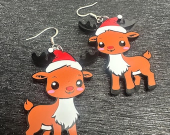 Glitter Christmas Presents Earrings - Quirky Earrings for Holiday Parties or Gift Exchanges