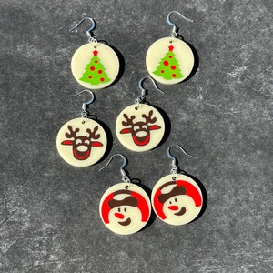 Christmas Sugar Cookie Earrings - Christmas Earrings - Winter Holiday Cookie Earrings - Lightweight Dangle Earrings - Winter Jewelry