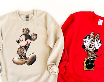 Safari Minnie Shirt, Disney Women Tee, Disney Couple Trip T-shirt, Leopard Mickey Shirt, Matching Disneyland Safari Shirt Disney Leopard Tee