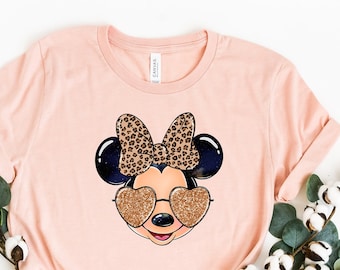 Minnie Leopard Shirt, Minnie Safari Leopard Shirt,  Minnie Mouse Shirt, Disney Mom gift Tees, Animal Kingdom Shirt, Girls Trip Disney Tshirt