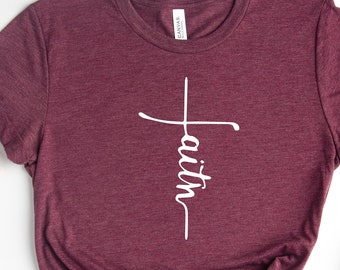 Faith T-shirt, Christian Shirt, Faith T Shirt, Vertical Cross, Faith Cross, Religious Shirt, Religious Gift Shirt, Church Disciple Shirt