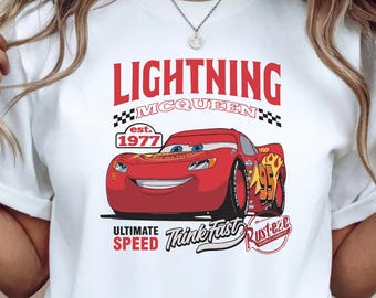 Retro Lightning McQueen Think Fast Shirt, Disney Cars Squad Tee, Pixar 95 McQueen T-Shirt, Radiator Springs Sweatshirt, Disney Family Gift