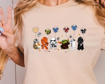 Star Wars Characters Shirt, Star Wars Gift Shirt, Star Wars Trip Shirt, Star Wars Disney Baloon Shirt, Disney Man Shirt, Disney Balloon Tee