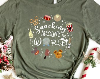 Naschen um die Welt Shirt, Weltreisende Shirt, Disney Naschen Shirt, Magisches Königreich Naschen Shirt, Epcot Disney Shirt