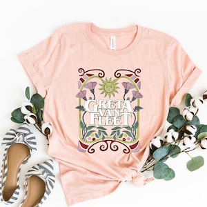 Greta Van Fleet Shirt Floral Retro Greta Van Fleet Vintage Dream In Gold Tour 2023 Greta Van Fleet T-Shirt Music Shirt Concert Tee