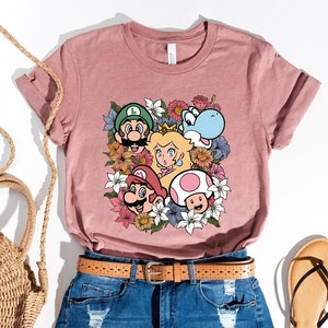 Return To Mario Floral Shirt, The Super Mario Bros Movie, Main Street USA, Mario Trip T-Shirt, Cute Super Mario, Mario 2023 Tee, Mario 1985