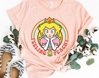 Retro Princess Peach Shirt,Princess Peach Mario T-Shirt Feeling Peachy Shirt,Super Mario Birthday Sweatshirt,Birthday