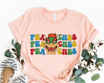 Retro Peaches Shirt, Princess Peach T-Shirt, Princess Peach Mario Tee, Super Mario Birthday Gift, Peaches Peaches Peaches Shirt, Bowser Tee