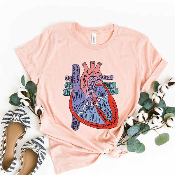 Anatomy Heart T-Shirt, Cardiology Student Shirt, Medical Professional Sweater, Gift For Cardiac Nurse, Cardiologist Hoodie, Anatomical Tees