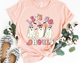 Let's Go Ghouls Halloween Shirt, Retro Halloween T-Shirt, Kids Halloween Sweatshirt, Girls Halloween Graphic Tee