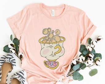 Camisa chip, camiseta de La Bella y la Bestia, camisas de Disneyland, camiseta de Disney, camisa de Disneyland, camisa de Disney World, camiseta simple de Disney, princesa