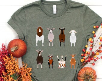 Goats T-Shirt, Farm Animals Shirt , Birthday Gift for Women, Farm Animal Tee for Women, Farm Animal Gift for Her, Cute Farm Gift for Mom