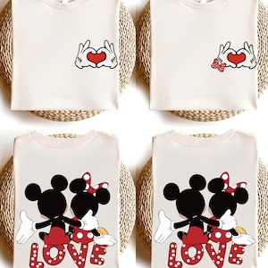 Disney Mickey Minnie Heart Hands Love Shirt, Disney Love Couple Heart Shirt, Disney Family Vacation Shirt, Love Matching Couple Sweatshirt