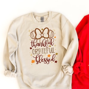 Thankful Shirt, Blessed Sweatshirt, Thanksgiving Shirt, Mickey Thanksgiving Shirt, Disney Fall Gift, Disney Thanksgiving Shirt, Pumpkin Tee