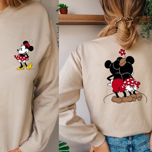 Mickey And Minnie Couples Shirt, Disney Valentine&#39;s Day Shirt, Disney Matching Couples Shirt, Disney Mickey And Minnie Two-Sided Shirt