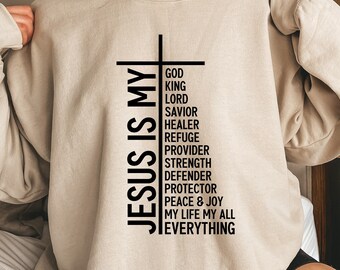 Jesus Is My Lord Sweatshirt, Jesus Is My King Hoodie, Religious Dad Gift Idea, Trendy Christian Shirt, Faith T-Shirt, Faithful Women Tee