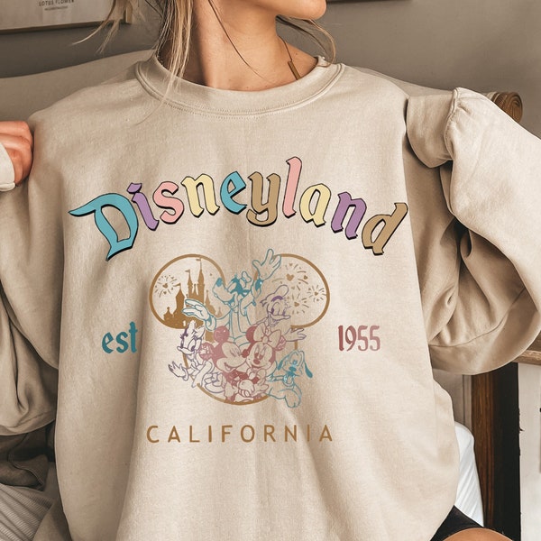 Disneyland California T-Shirt,Retro Mickey And Friends Disneyland Est 1955 Sweatshirt,Disneyland Shirt,Family Vacation Shirt,Disneyland Tee