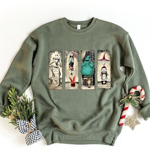 Manoir hanté rétro Sweatshirt The Nightmare Before Christmas, chemise unisexe Halloween Disney, cadeau vacances en famille voyage Disneyland