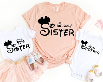 Disney sister Shirt, Disney brother T-Shirt, Big Brother Mickey Tee, Big sister minnie T-Shirt, Big Brother Tee, Disney litlle sister Shirt