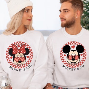 Disneyworld Trip Shirt, Valentine&#39;s Day Disney Sweatshirt, family Mickey Minnie Shirt, Valentine Trip Shirt, Mickey Minnie Couple Matching