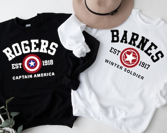 Barnes And Rogers Hoodie, Captain America Winter Soldier Shirt, Steve Rogers Bucky Barnes Sweatshirt, Barnes 1917, Rogers 1918 Shirt