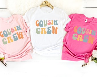 Cousin Crew Shirts for Kids, Cousin T-Shirts, Retro Matching Cousin Crew Shirt, Cousin Camp Big Cousin Crew Tee Groovy Beach Cousin Vacation
