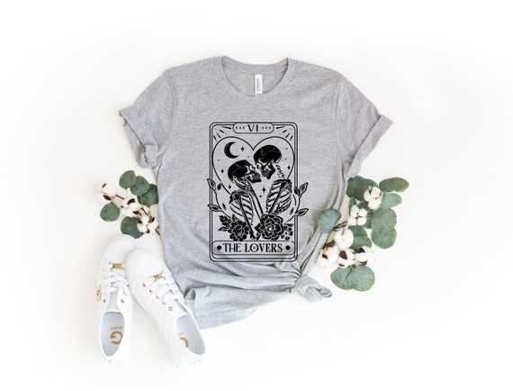 The Skeleton Lovers Tarot Card Shirt, Witchy Skeleton lovers tarot card T-Shirt, skeleton lovers tarot theme Tee, tarot skeleton shirt