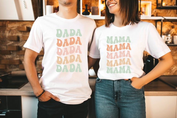 Groovy Mama And Dada T-Shirt, New Mom & Dad To Be Gift, Pregnancy Announcement Tees, Mothers Day Fathers Day, Unisex Graphic Shirt
