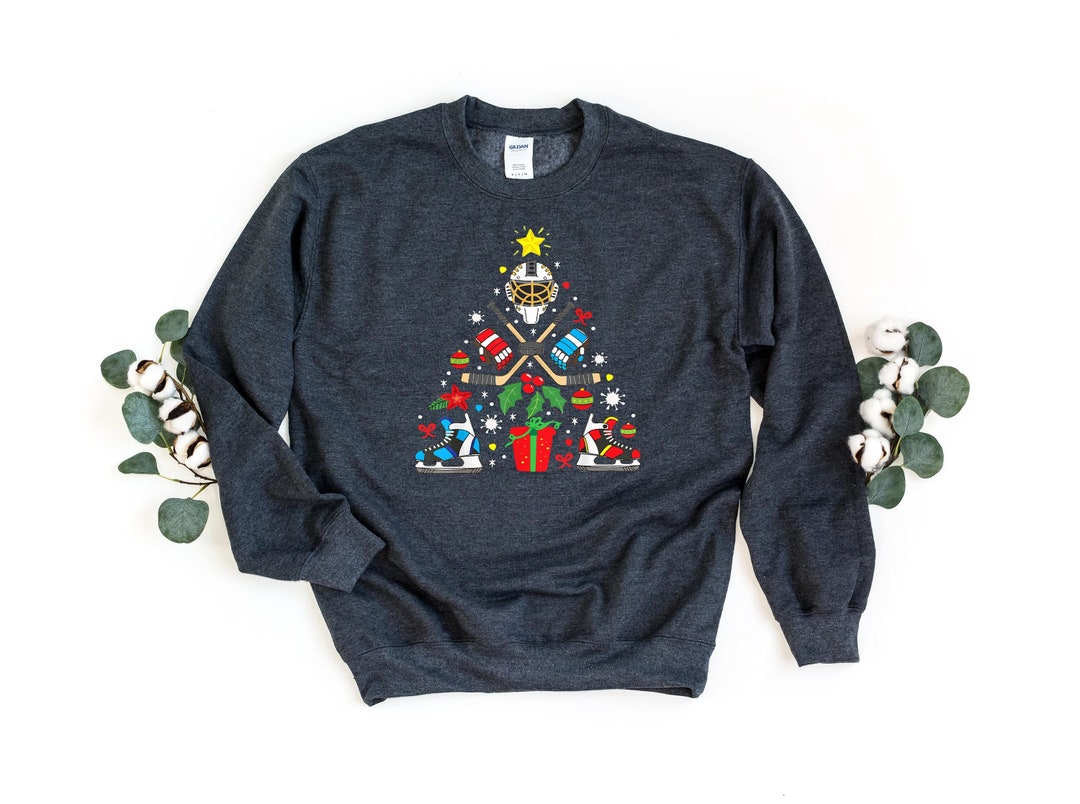 Vintage 90s 00s Red White NHL Hockey Christmas Knit Jumper M