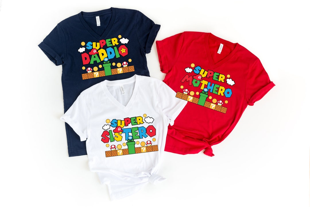 Custom Super Mario Birthday Shirt, Super Mario Family Tshirts, Custom Birthday Shirt, Super