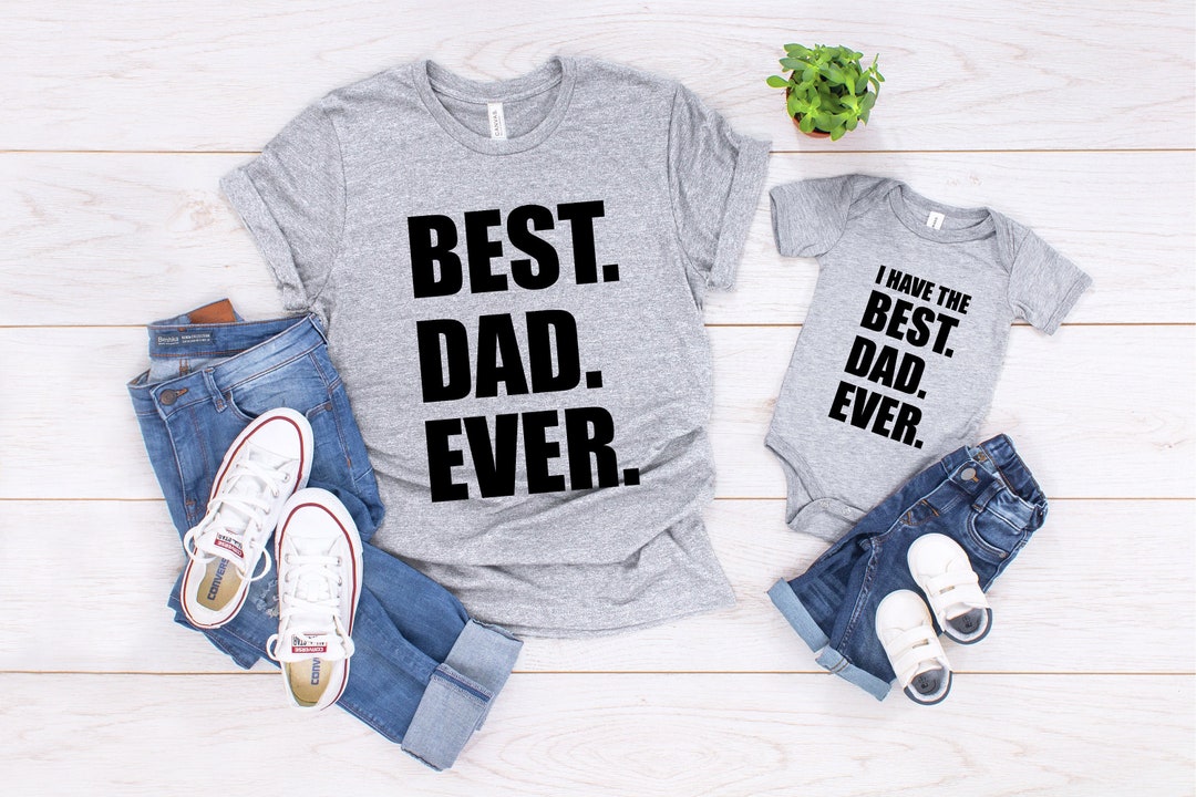Father and Son Matching Tshirts, Fathers Day Gift From Kids, Best Dad — free download