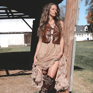 brown dress country concert Women's Country Dreams Suede Fringe Mini Dress in Brown main image 0