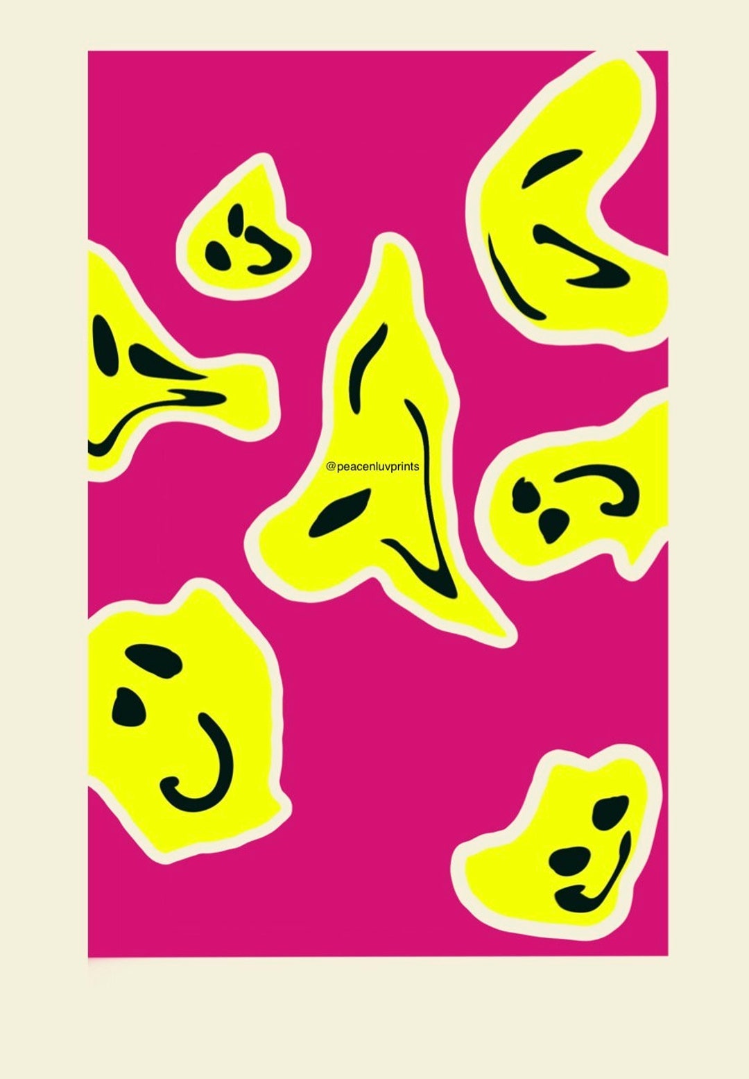 Warped Happy Face Wall Art - Etsy