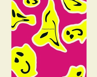 Warped Happy Face Wall Art