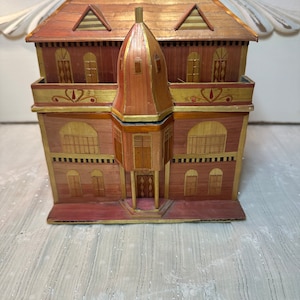 Vintage Jewelry Treasure Box Japan House Made From Bamboo Secret Compartment