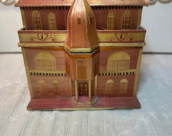 Vintage Jewelry Treasure Box Japan House Made From Bamboo Secret Compartment