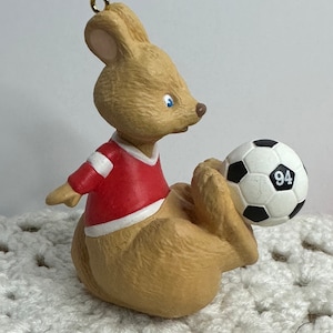 Hallmark Keepsake Ornament  Kickin&#39; Roo Kangaroo Kicking Soccer Ball 1994