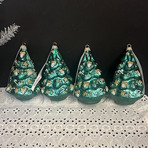 Vintage Lauscha Box Of Silvestri Glass Christmas Tree Ornaments