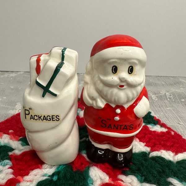 Santa Claus and Toy Sack Salt and Pepper Shakers