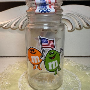 M&M's Jar w/ Lid 1984 Olympic Commemorative XXIIIrd Olympiad Los Angeles