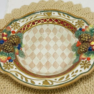 Vintage Fitz and Floyd Jolly Ole St Nick Christmas Bowl