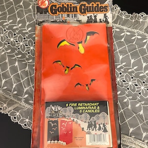 Vintage Goblin Guides Halloween Path Light Kerzen Dekorationen (6er Pack) NOS
