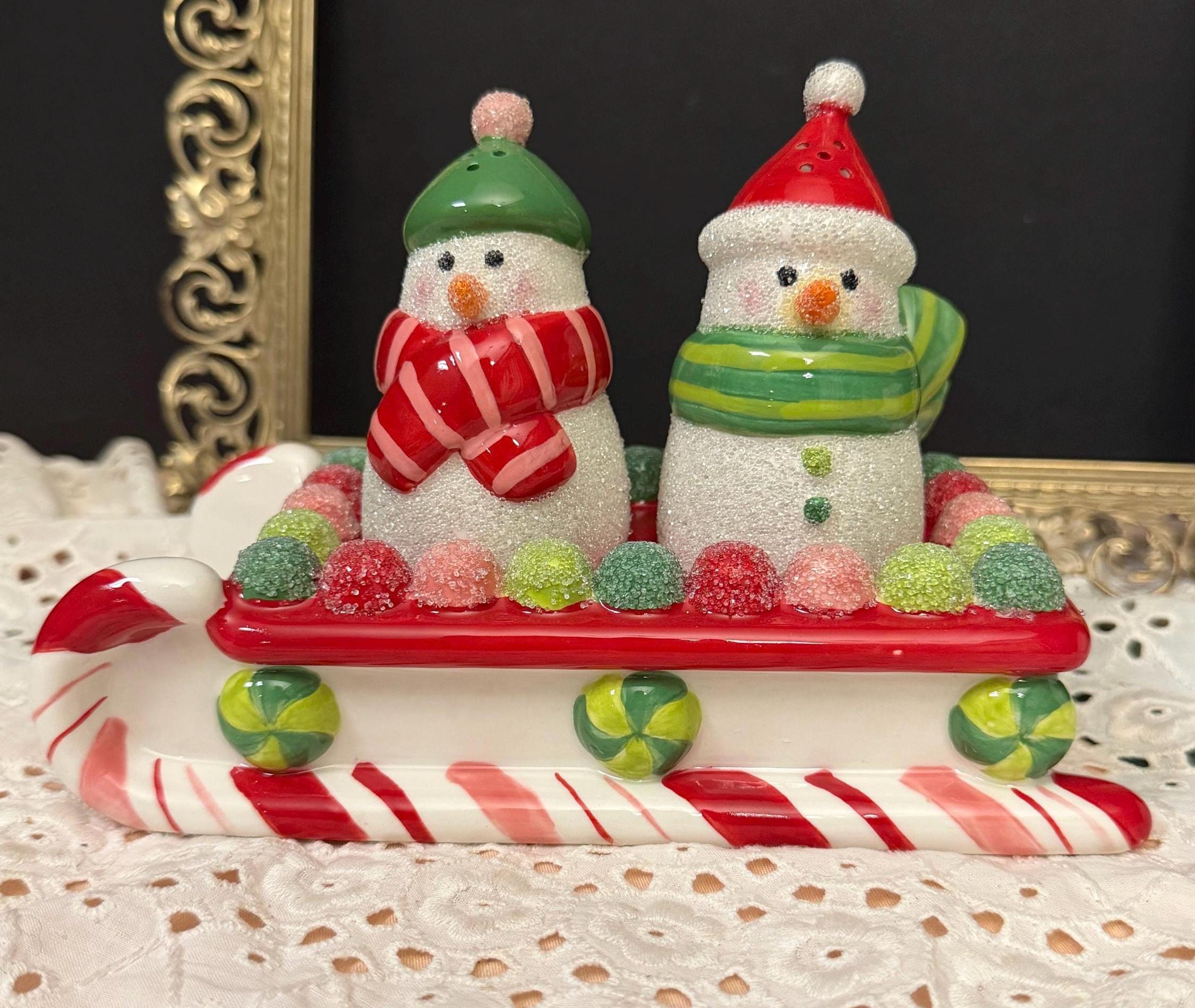 Department 56 Gumdrop Sleigh Salt & Pepper Shakers • Christmas