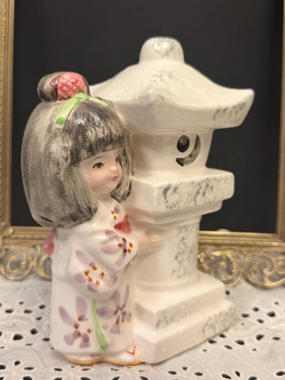 Vintage Ceramic Girl With Lantern Coin Bank, Made in Japan - Etsy