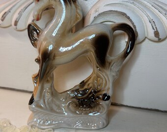 Lusterware Horse Figurine, Vintage Prancing/Dancing Brazilian Horse Statue